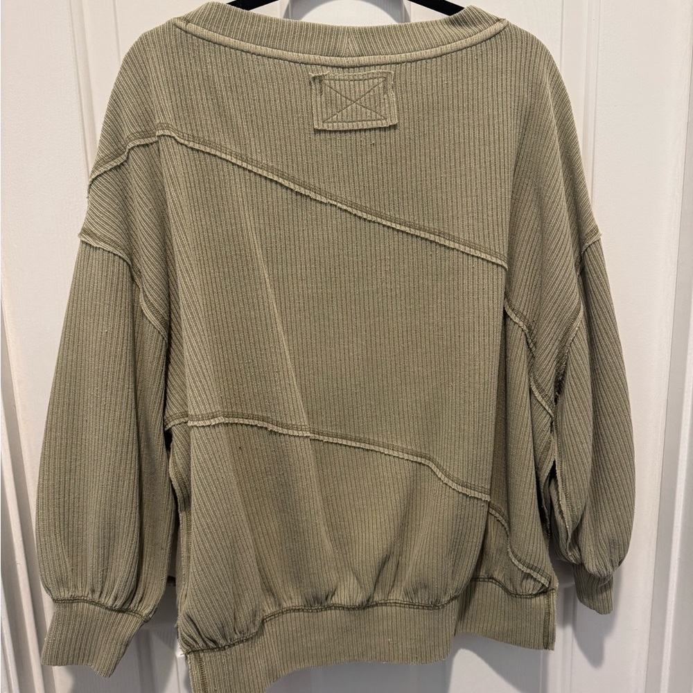 We The Free Olive Ribbed Top - Picture 2 of 13